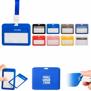 Plastic Portrait Lanyard Card Holder
