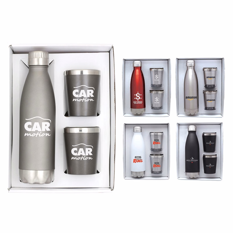 Camper Stainless Steel Bottle & Cups Gift Set