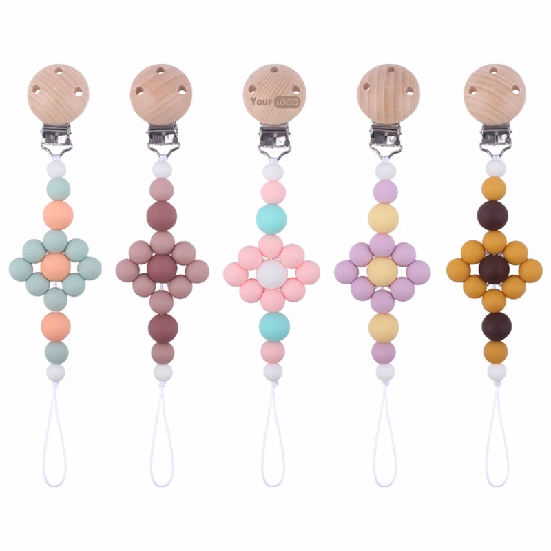 Baby Soothing Beech Pacifier Clip
