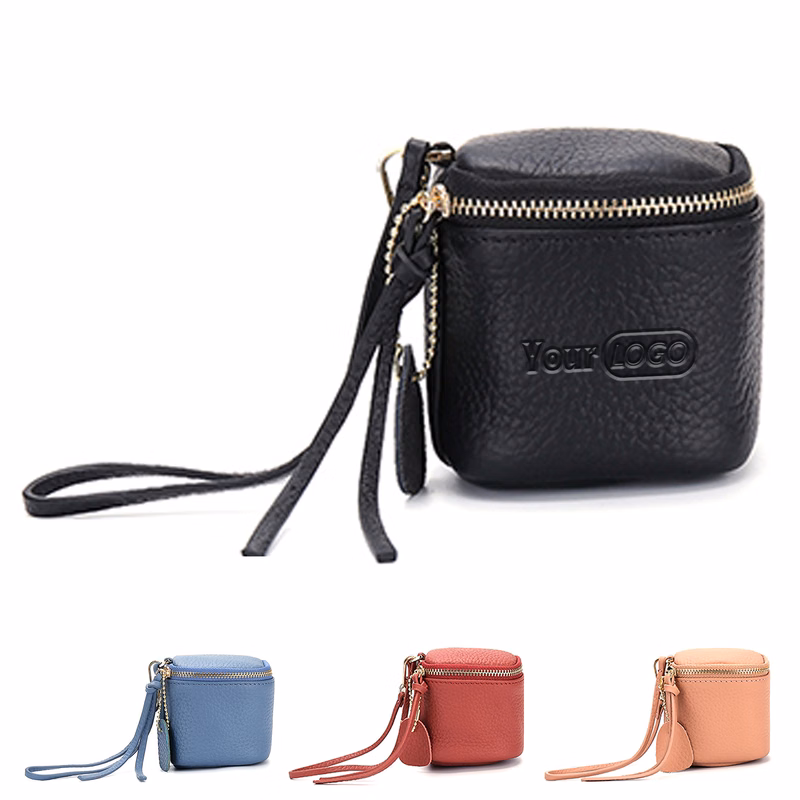 Genuine leather women's mini carrying coin bag
