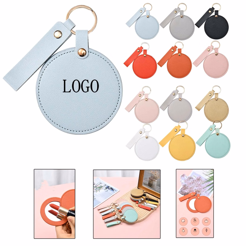 Leather Portable Makeup Mirror Case