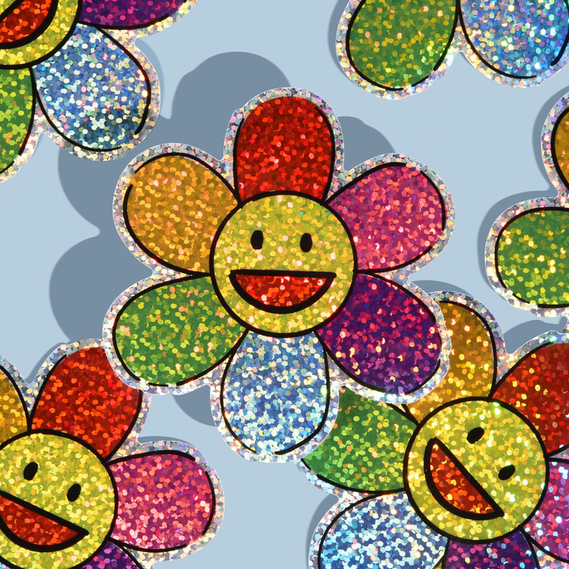 2"x2" Custom Glitter Stickers