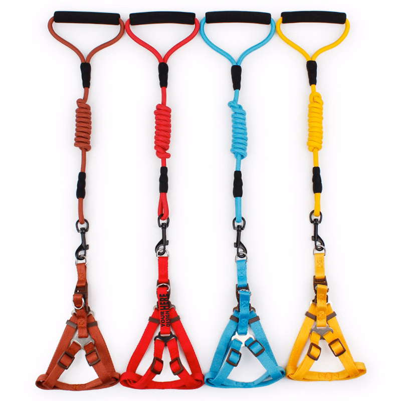 Chest Back Foam Handle Solid Color Climbing Dog Rope