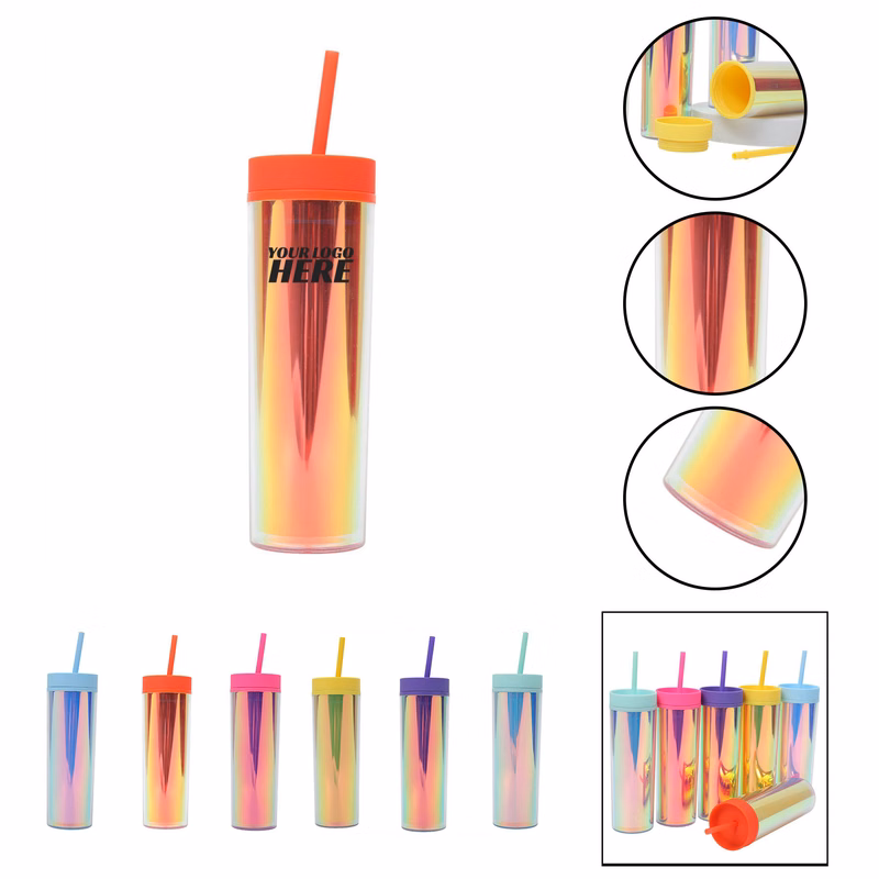 Skinny Laser Reusable Cup With Straw