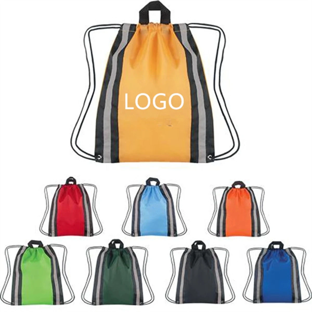 Sport Gym Sack Large Drawstring Reflective Bag 1