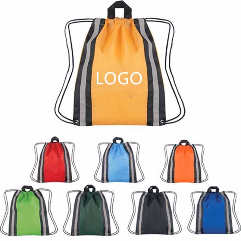 Sport Gym Sack Large Drawstring Reflective Bag