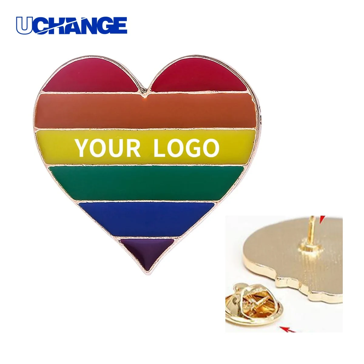 Pride Support Pin Badge Rainbow Pattern 1