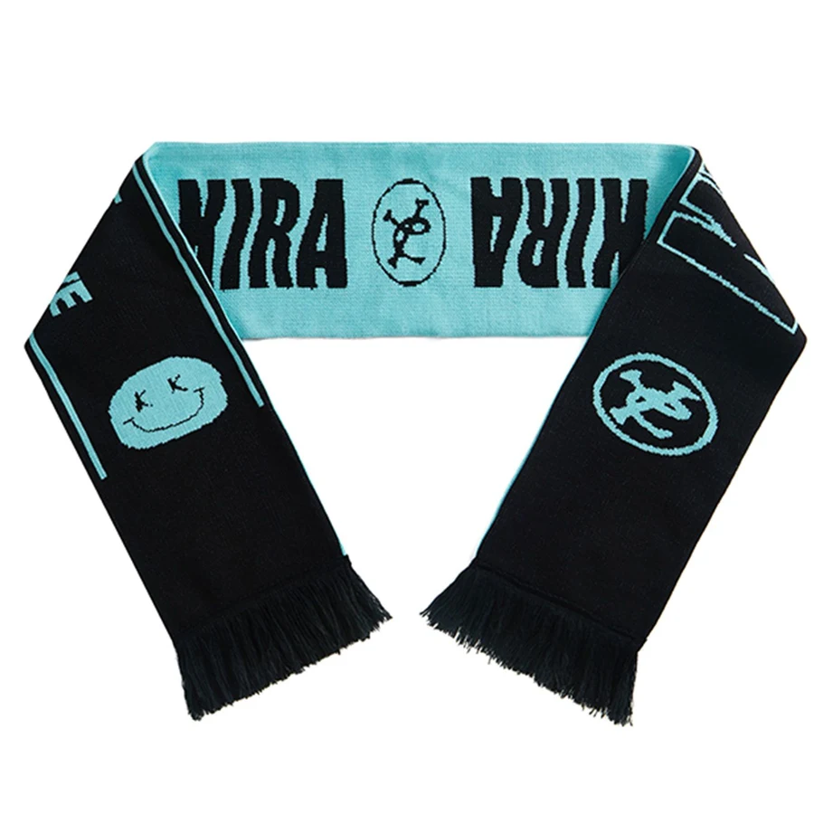 Custom Flat Knit Acrylic Scarf with Tassel - Multiple Sizes 1