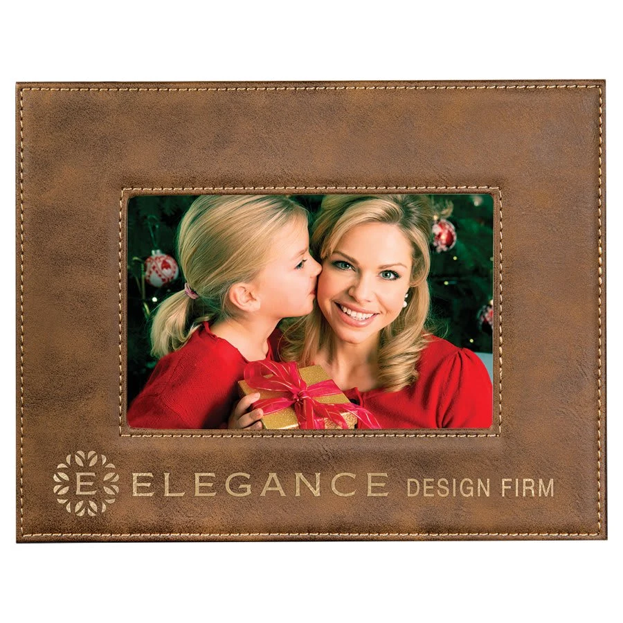 4" x 6" Rustic/Gold Leatherette Photo Frame 1