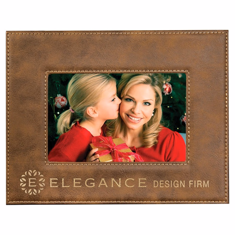 4" x 6" Rustic/Gold Leatherette Photo Frame