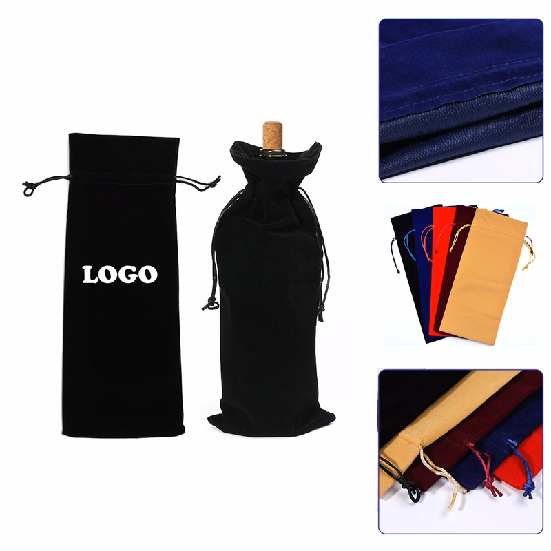 MOQ 20 pcs Velvet Wine Bottle Bag