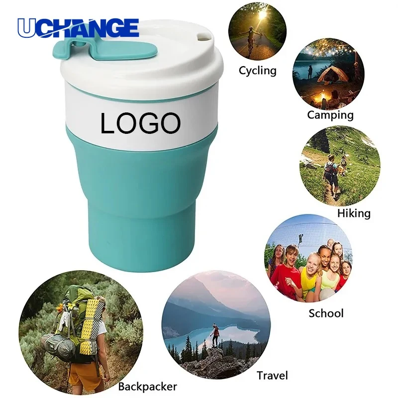 Collapsible Silicone Folding Mug with Lid for Sports & Outdoor Use 1