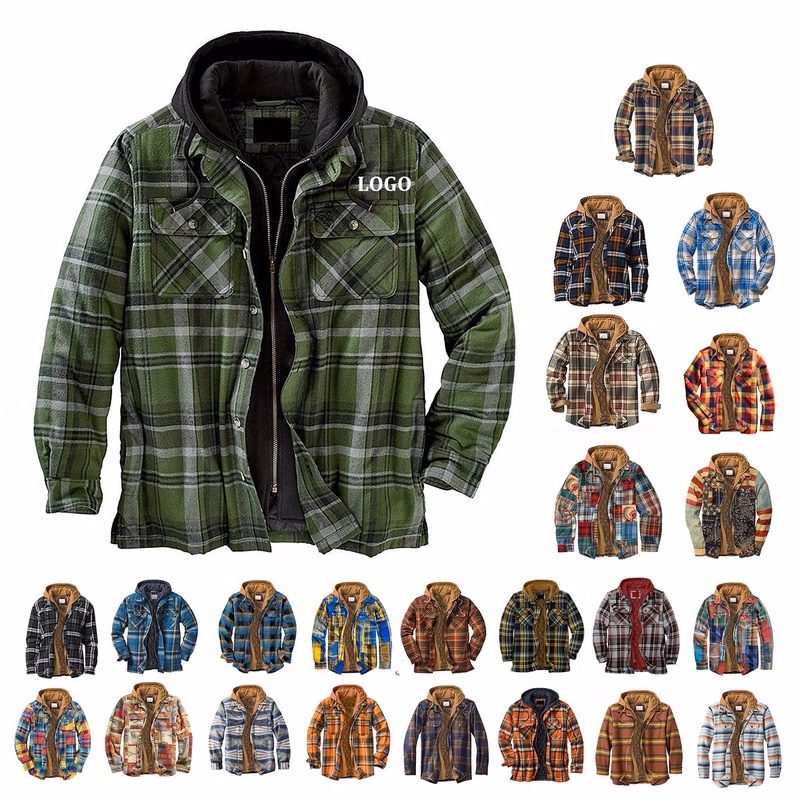 Plaid Cotton Hooded Jacket