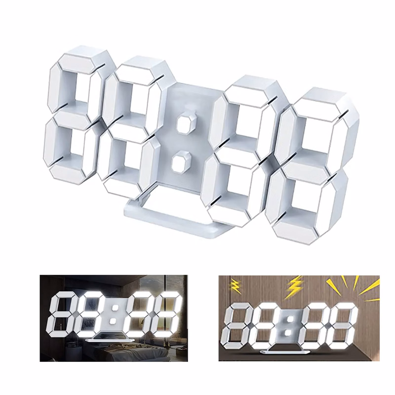 Led Digital Alarm 3D Wall Clock