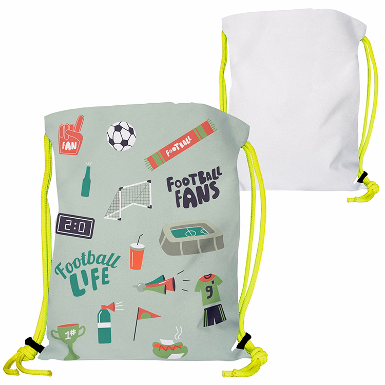 Super Drawstring Pack (Two side Imprint)-Neon Yellow Heavy Rope