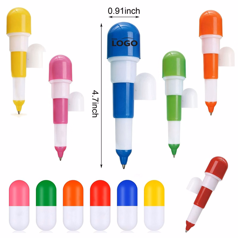 Cute Pill Shaped Retractable Pens For Daily Use