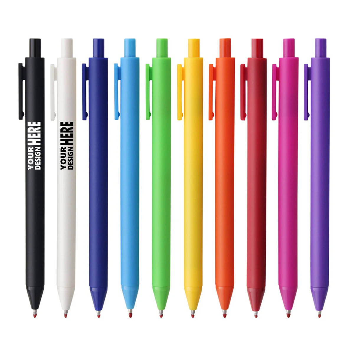 Solid Color Push Ballpoint Pen 1