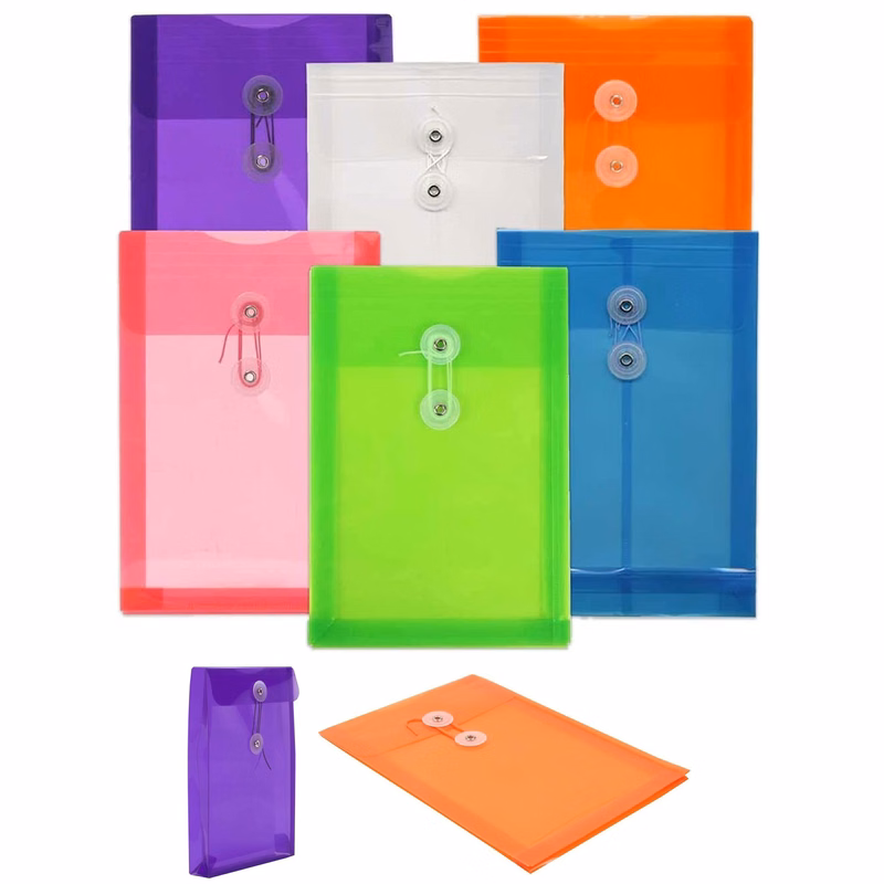 Plastic Envelopes Bag with Button String Tie Closure