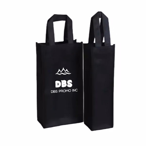 Stylish Non-Woven 2 Bottle Wine Bag with Handle