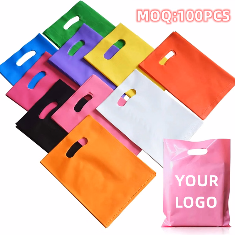 Reusable Die Cut Handle Plastic Bag (8"x12")
