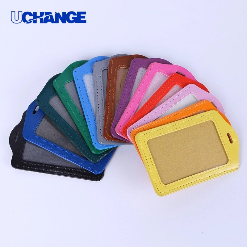 PU Leather ID Badge Holder Professional Office Accessory