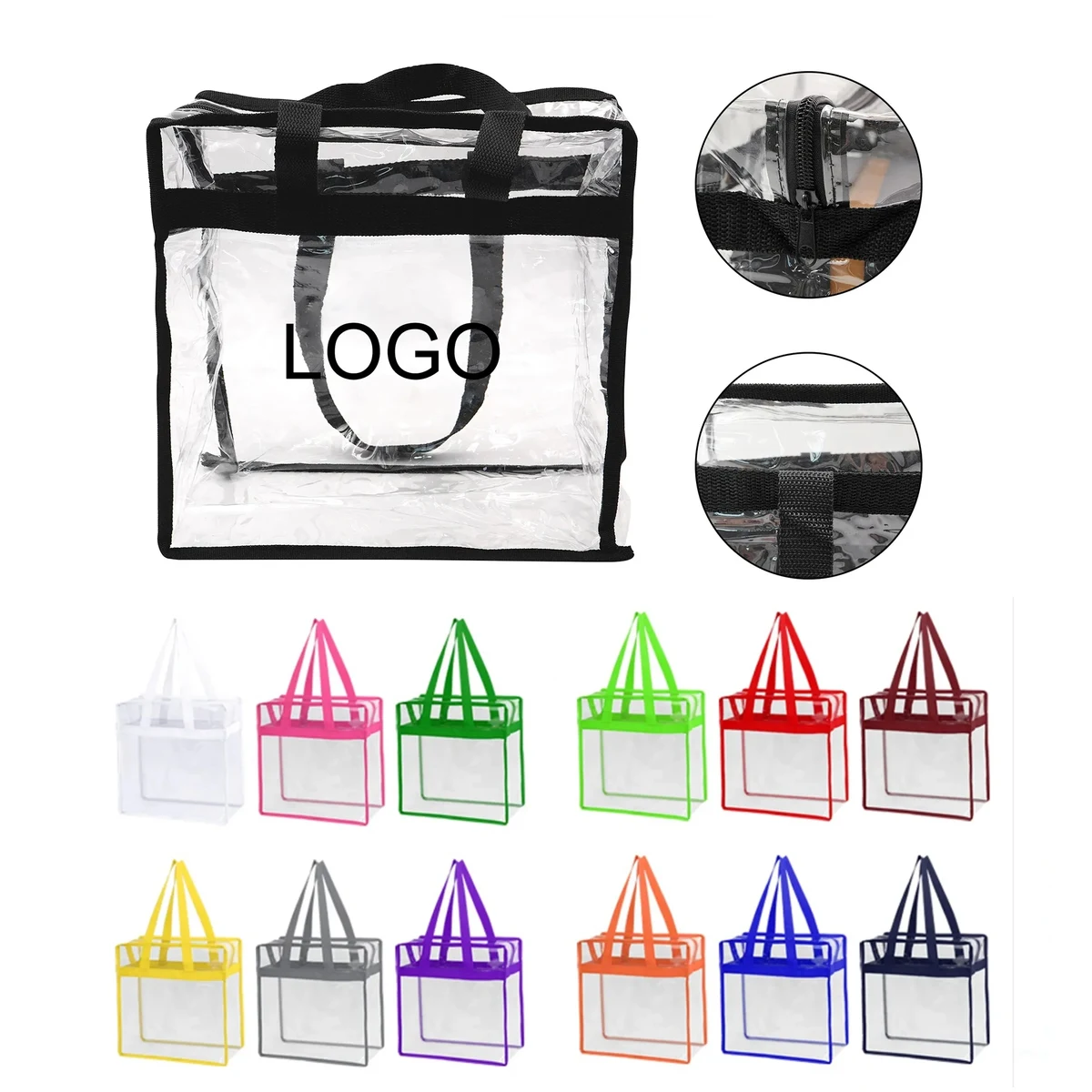 PVC Clear Tote Bag With Zipper 1