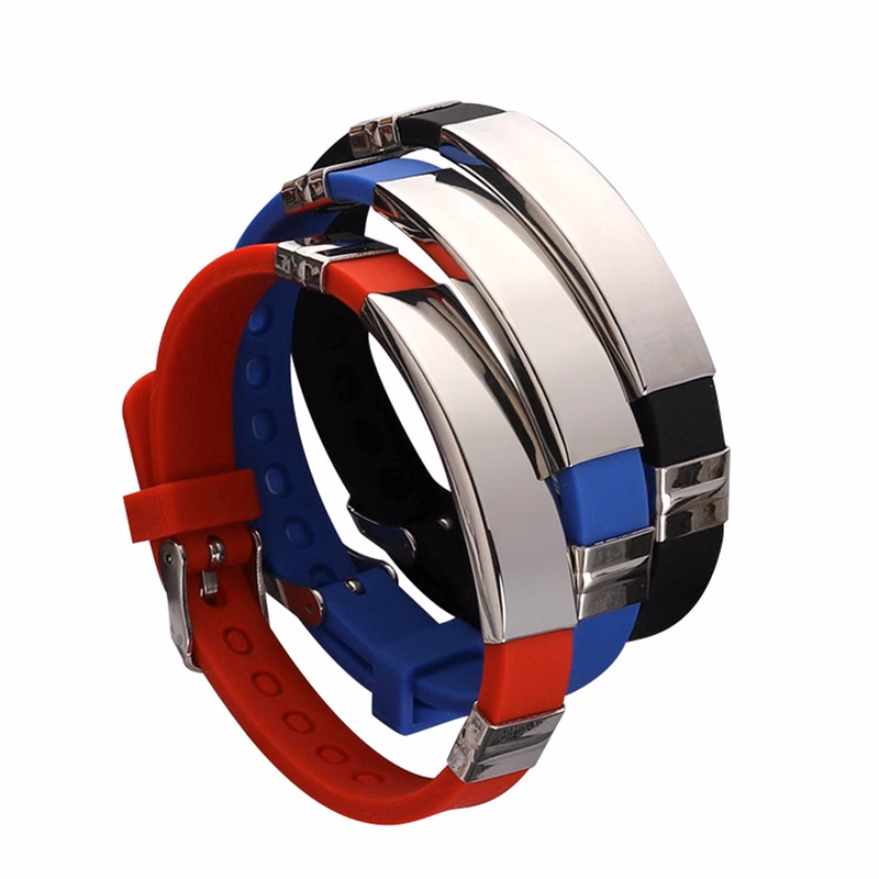 Stainless Steel Silicone Sports Bracelet