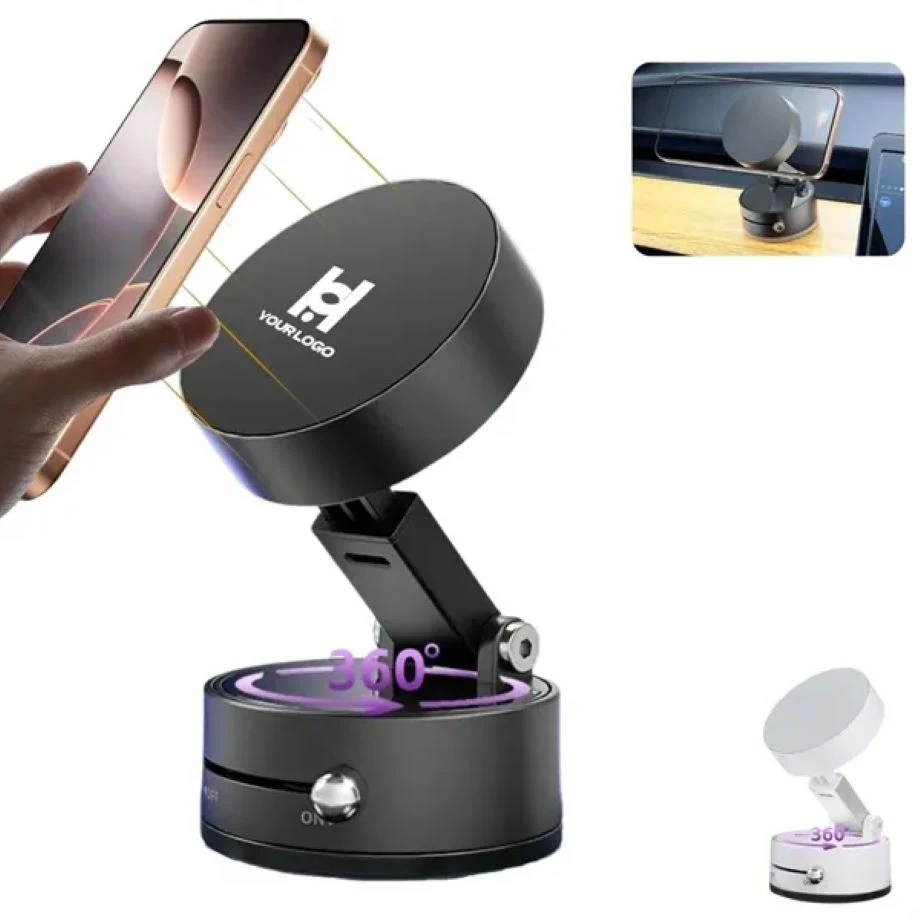 Foldable magnetic phone holder with vacuum suction for car 1