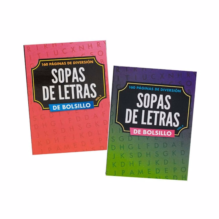 Spanish Word Search Book Pocket-Size - 160 pages Two Titles