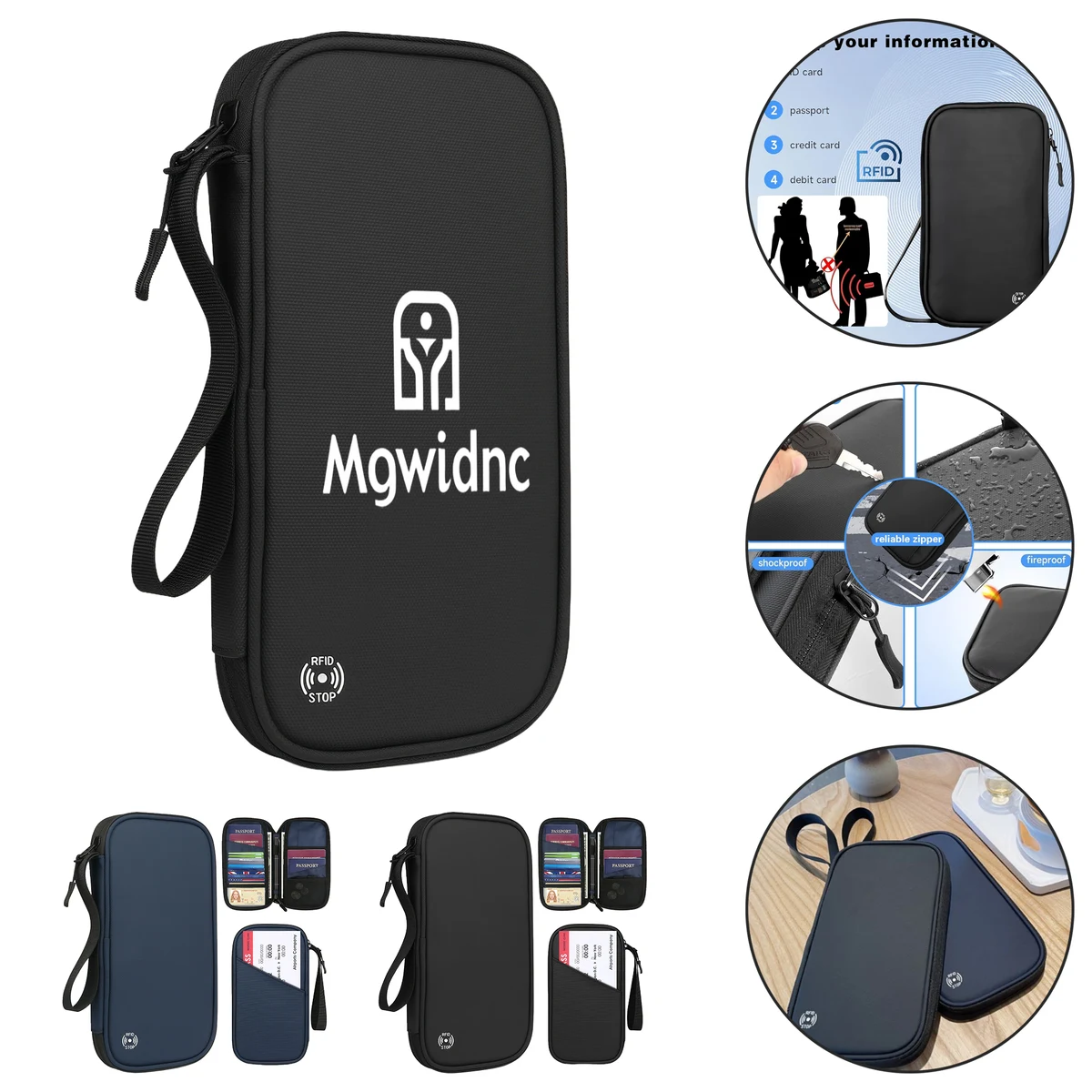 RFID Blocking Passport Holder - Waterproof Travel Wallet with Multi Compartments 1