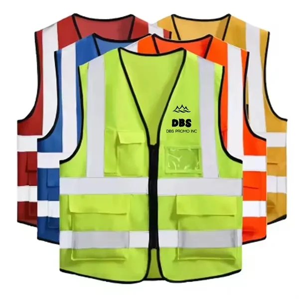 High Visibility Mash Safety Vest with Pockets 1