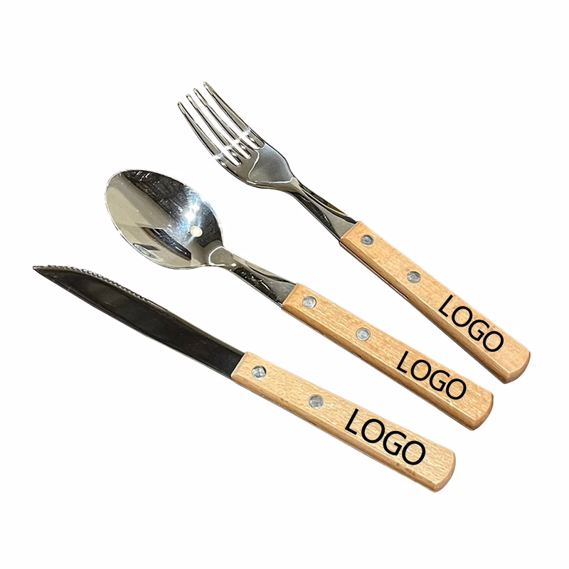 Stainless Steel Flatware Set with Wood handle