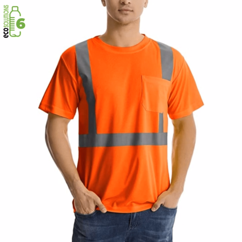 Class 2 rPET Reflective Safety T-Shirt With Pocket