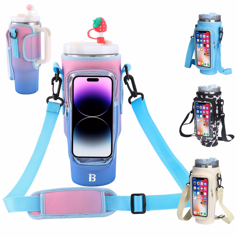 Waterproof Bottle Pouch w/ Phone Pocket for 40 oz Tumbler