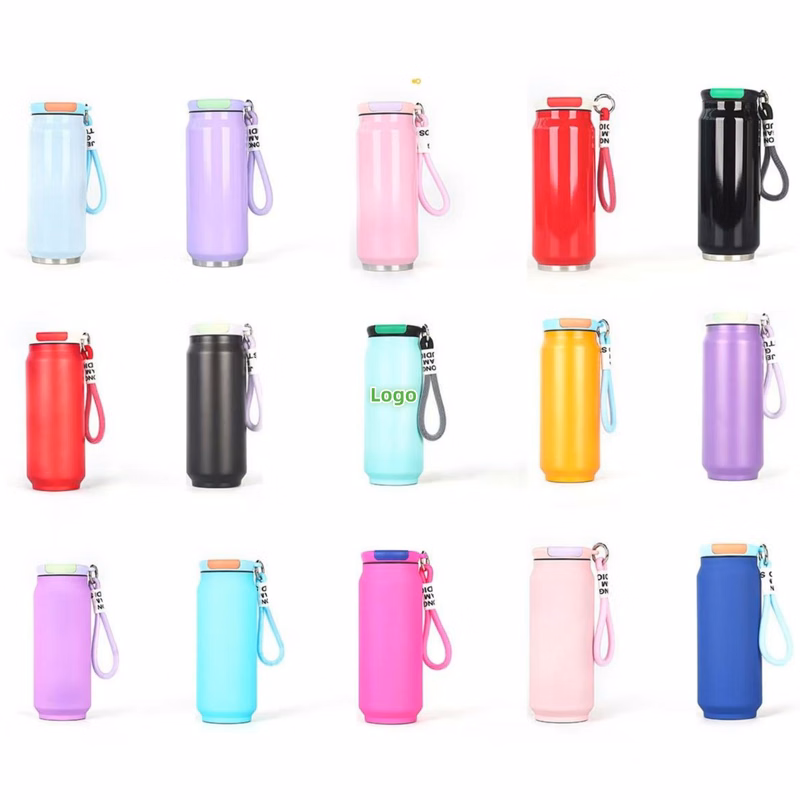 2026 Drink Can Style 17oz Insulated Water Bottle For Sport & Travel & Outdoor With Handle Strap