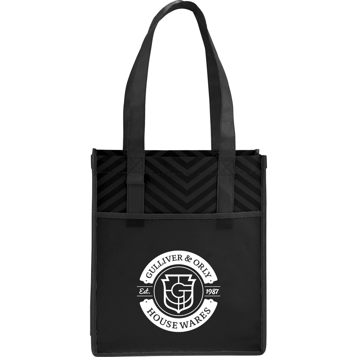 Printed Chevron Non-Woven Shopper Tote 1