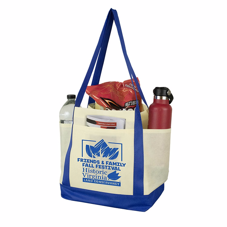 18"W x 12"H x 7" Gusset - "THE CRUISER" Faux Canvas 3-Pocket Value Tote