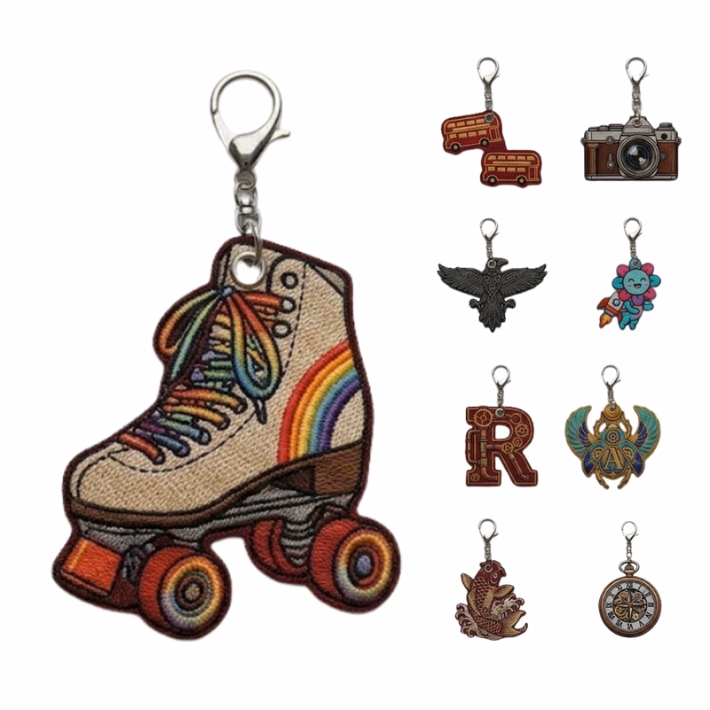Custom Double Sided Embroidered Patch Keychain