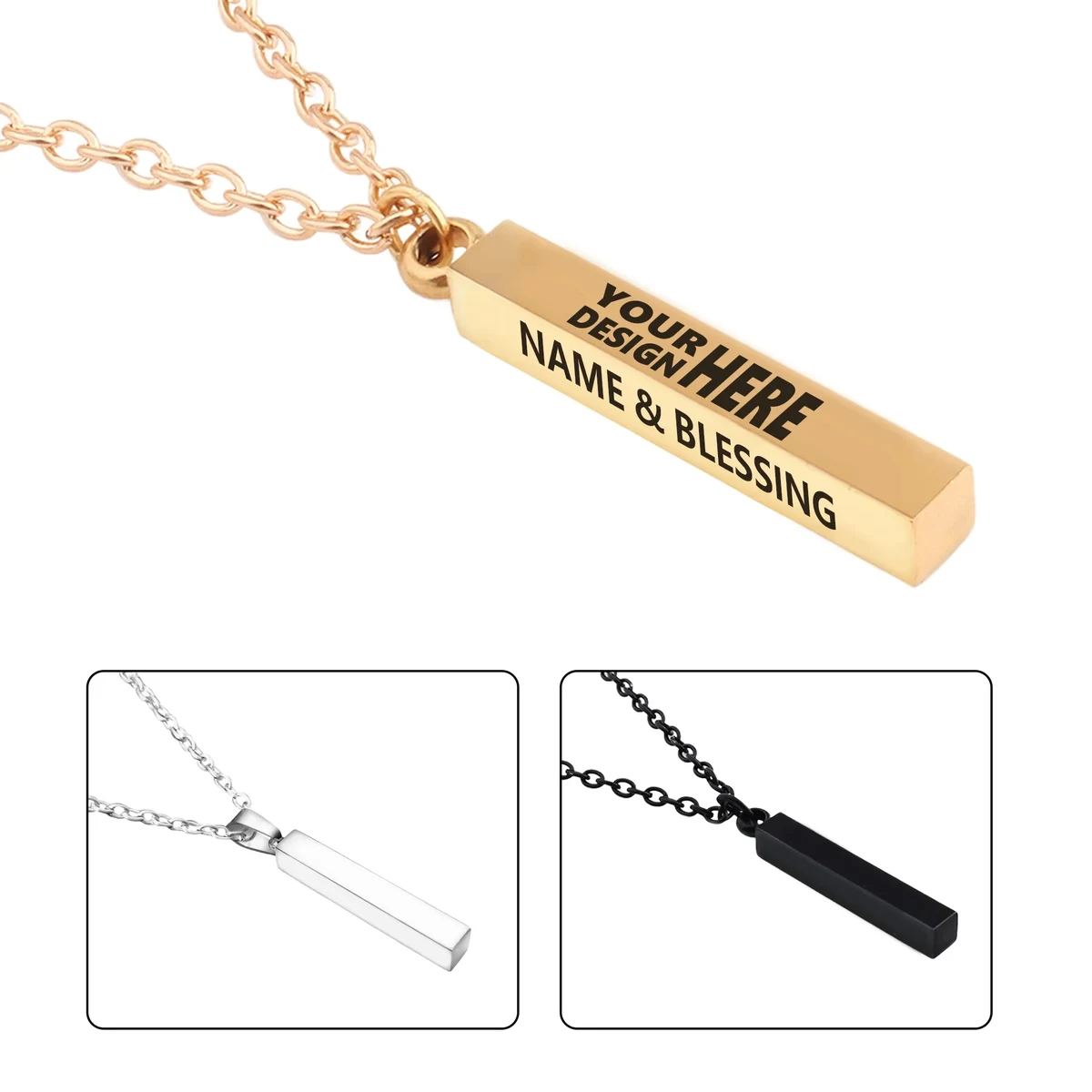 Stainless Steel Wishing Pillar Necklace 1