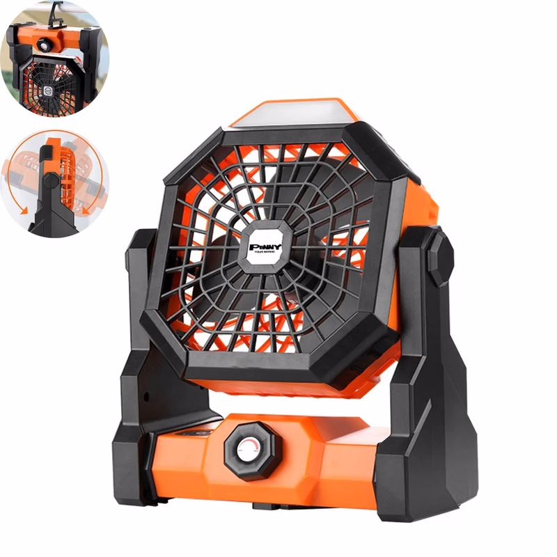 Rechargeable Portable Outdoor Camping Fan With Led Lantern