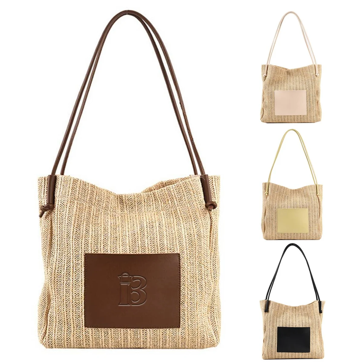 Handbags Women Tote Woven Bags, custom tote bag with logo imprint 1