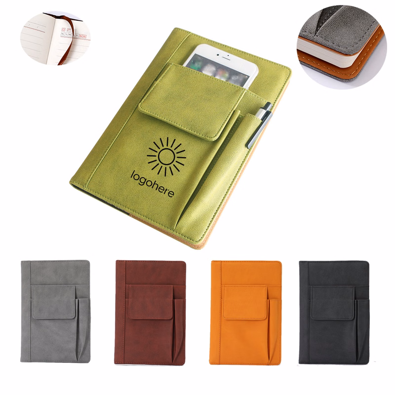 Faux Leather Journal with Card Slots and Pen Holder