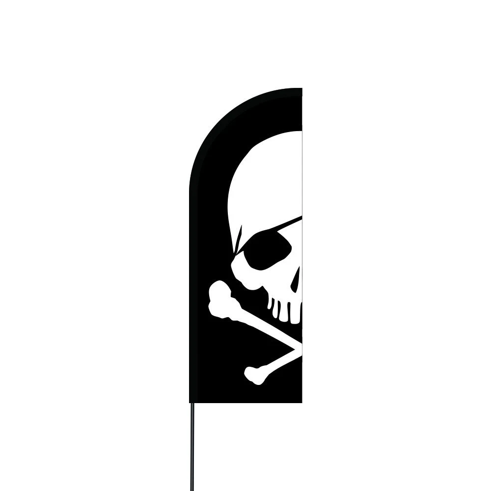 Skull Flag Kit Hardware 11' Feet Feather Flag Sign Outdoor Banner 1