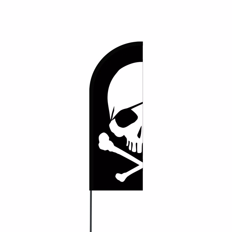 Skull Flag Kit Hardware 11' Feet Feather Flag Sign Outdoor Banner