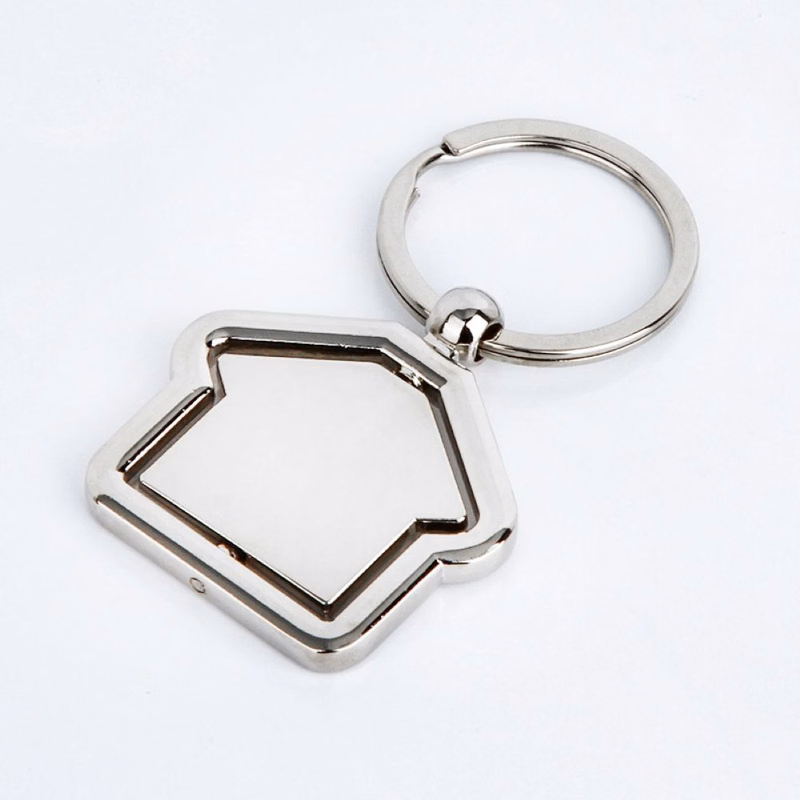Custom House Shaped Metal Keychain