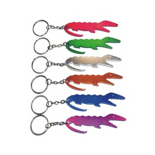 Alligator shape bottle opener with key chain. 1