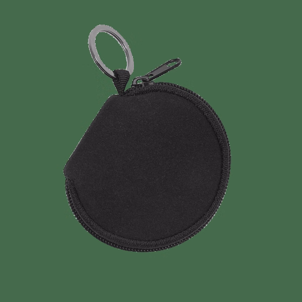 Neoprene Zipper Pouch Keychain with Silver Split-Ring