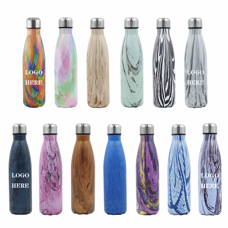 17Ounce Wood Grain Sleek Insulated Water Bottles