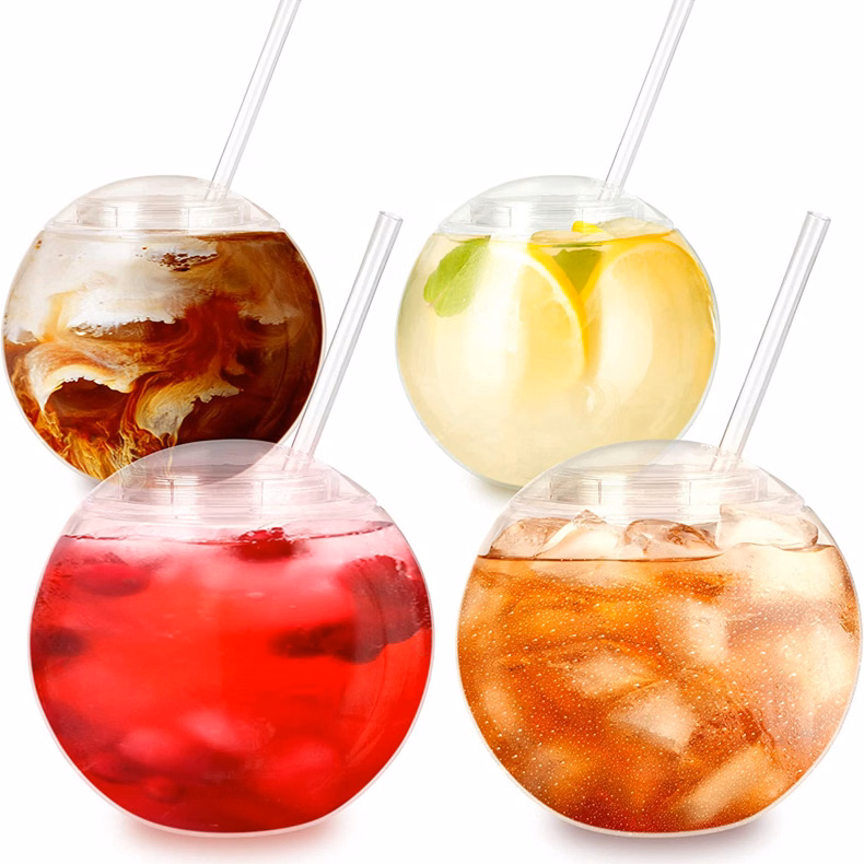 Led 22 Oz Fishbowl Straw Cup