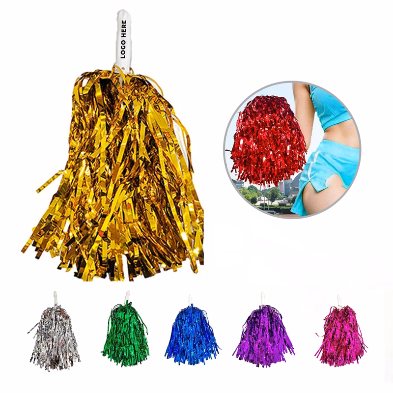 Tinsel Cheerleading PomPoms with Handle
